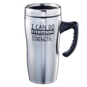 Travel Mug I Can Do Everything Silver - Phil 4:13