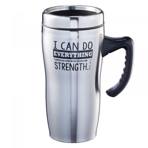 Travel Mug I Can Do Everything Silver - Phil 4:13