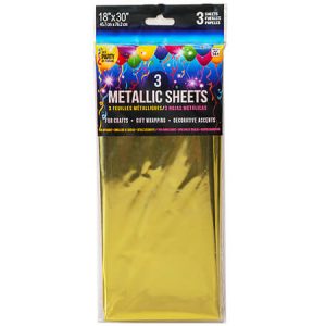 Gold Metallic Cello Tissue, 12 Resale Bags