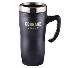 Mug Ssteel Travel Courage Word Black - Josh 1:9