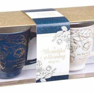 Mug Set Ceramic 2 Pc Floral The Lord