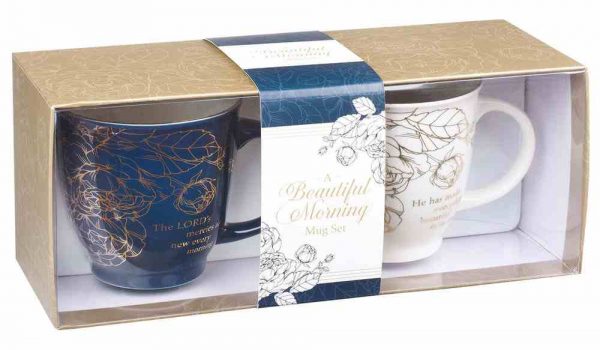 Mug Set Ceramic 2 Pc Floral The Lord