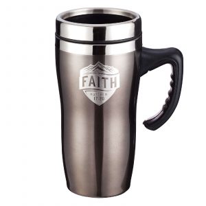 Travel Mug Faith Badge Brown- Matt 17:20