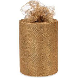 Antique Gold Glimmer Tulle Ribbon 6x100 Yards