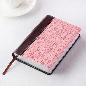 Kjv Pocket Ll Brown/pink Leaf Design