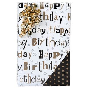 Elegant Birthday Reversible Gift Wrap 24x85 Cr