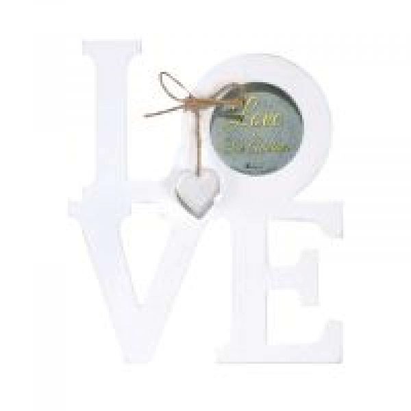 Love Wooden Photo Frame White 3