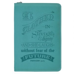 Divine Details 2020: Zippered Journal: Teal She Is Clothed In Strength 28357
