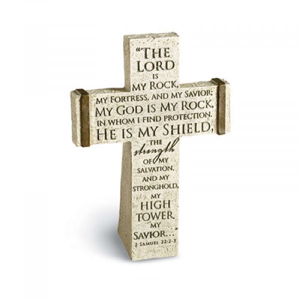 Cross-desktop-resin-the Lord Is My Rock 11904