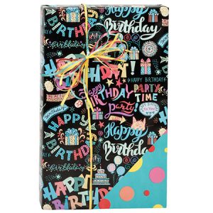 Birthday Scribbles Reversible Gift Wrap Paper