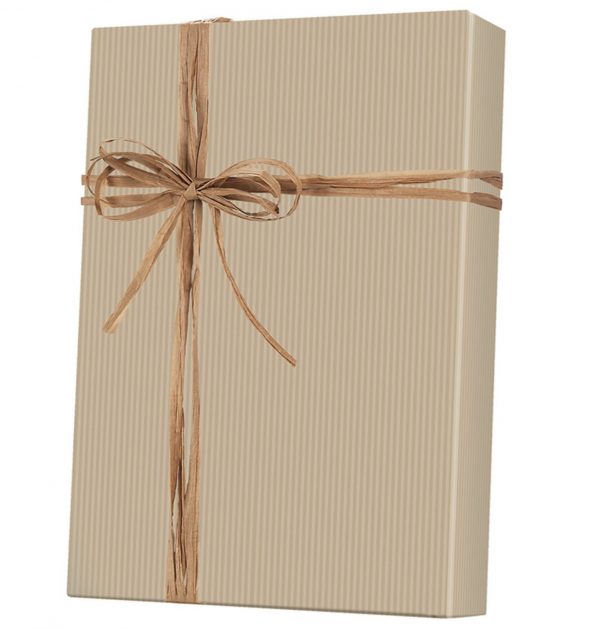 Wine Pinstripe On Kraft Gift Wrap Paper