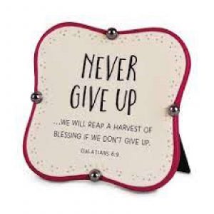 Plaque-ceramic-little Blessings-never Give Up 40158