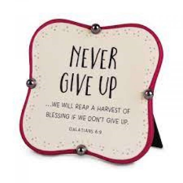 Plaque-ceramic-little Blessings-never Give Up 40158