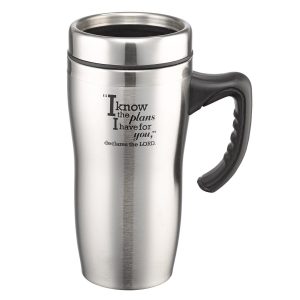 Mug Ssteel Travel I Know The Plans Silver - Jer 29:11