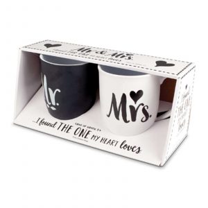 Ceramic Mugs-two Pack-handwritten-mr. & Mrs. 18150