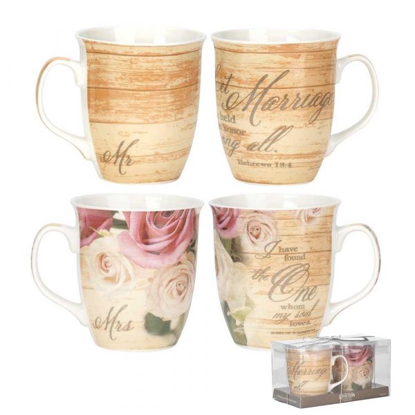 Mr & Mrs Let Marriage Stnware 16 Oz