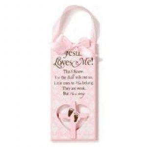 Plaque-wood-girl-jesus Loves