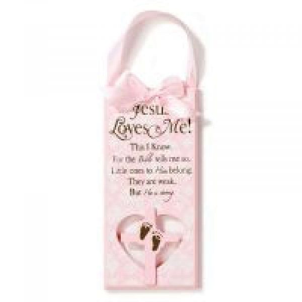 Plaque-wood-girl-jesus Loves