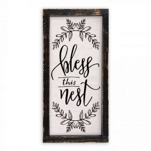 Bless This Nest Linen Sign