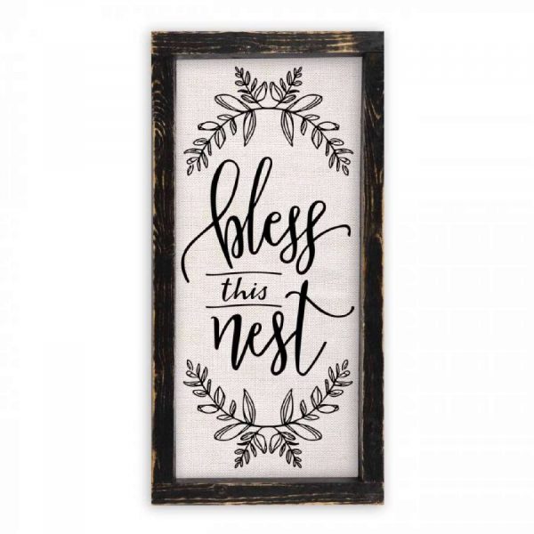Bless This Nest Linen Sign