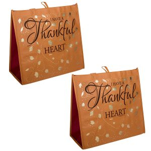 Tote Bag - Eco Tote: Orange Thankful Heart 24201