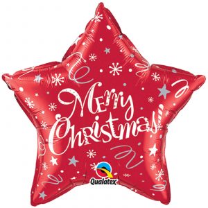 Balloon -  Merry Christmas Red