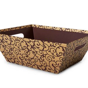 Elegant Chocolate Scroll Market Trays Large 7-1/2x9-7/8x3-1/2"