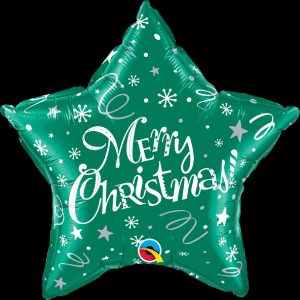 Balloon -  Merry Christmas Green