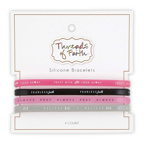 Silicone Bracelet Fearless 4pk