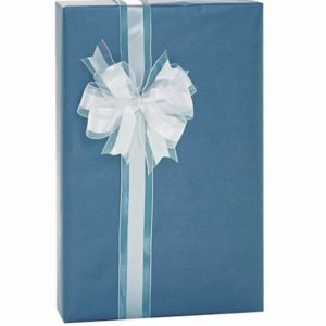 Blue Metallic Kraft Gift Wrap Paper