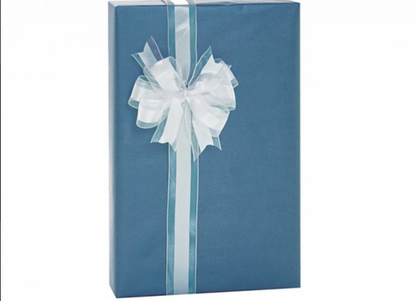 Blue Metallic Kraft Gift Wrap Paper