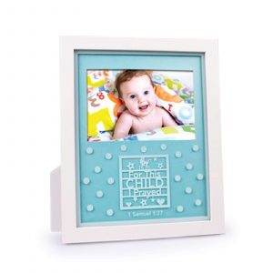 Photo Frame Glass -  For This Child I Prayed Glass - Aqua Shadowbox
