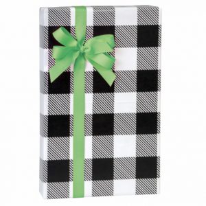 Buffalo Plaid Black Gift Wrap Paper