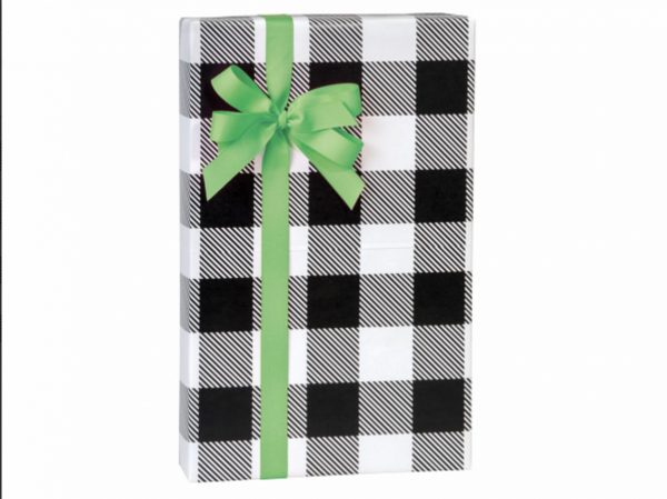 Buffalo Plaid Black Gift Wrap Paper