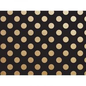 Black With Metallic Gold Dots 30x150 Wrapping Paper Roll