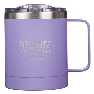 Mug Ssteel Camp Purple Be Still & Know - Psa 46:10