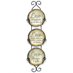 Ceramic Wall Plates Love Never Fails 1 Cor 13