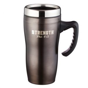 Travel Mug Strength Brown - Phil 4:13
