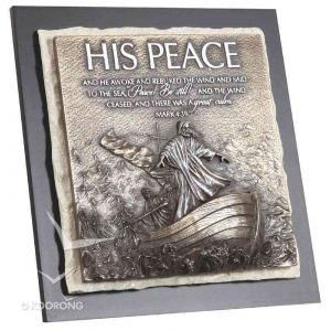 Plaque-sculpture-moments Of Faith-stone-his Peace 20800