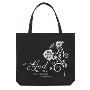 Tote Bag - With God All Things Are Possible Rsry Pkt Tote-12/pk Vs381
