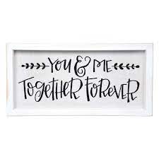 You & Me Framed Linen Sign