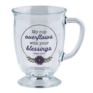 Lg Glass Mug My Cup Over D3259