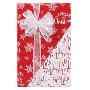 Merry Little Christmas Reversible Gift Wrap 24x85 Cr