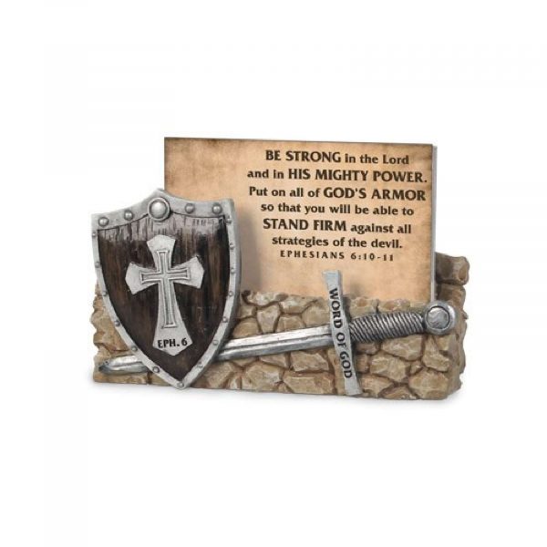 Scripture Cards-30# W/holder-cast Stone-word Of God-armor Of God 30022
